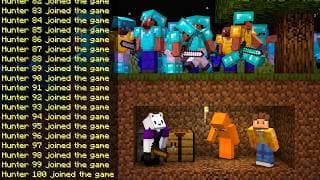 Minecraft, But 100 Hunters Spawn EVERY NIGHT
