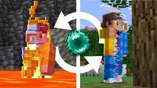 Minecraft, But Damage Swaps Our Locations